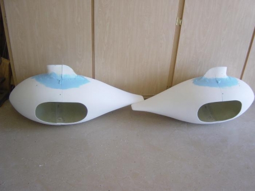 Both Pants with Super-Fil applied to blend in and feather into main pants