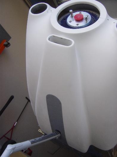 Cowl reattached w. the nose gear close out cover installed