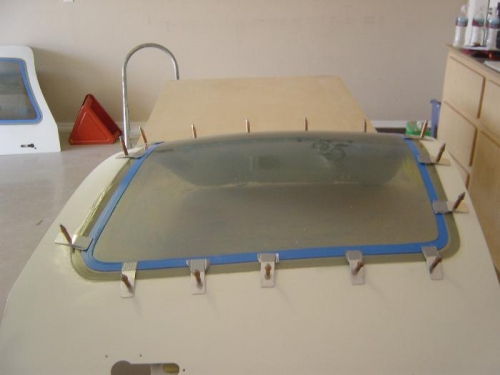 Left door window floxed in place