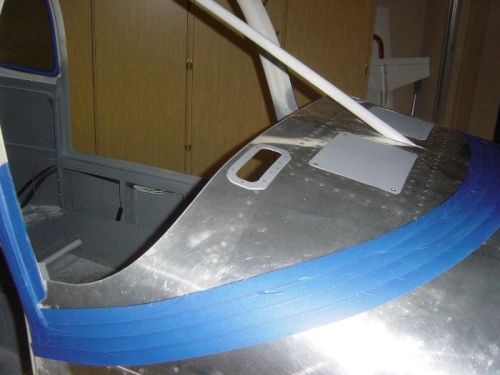 Upper fwd fuse masked for priming and painting