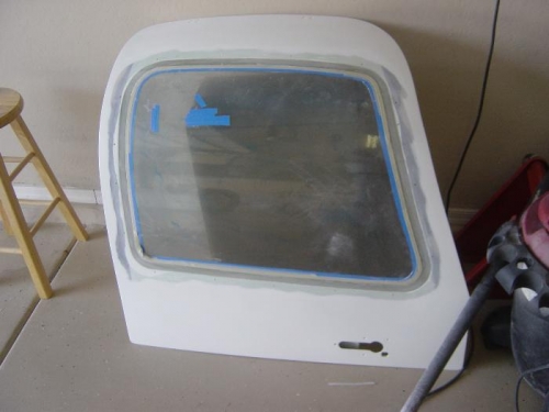 Perimiters of door sanded for micro