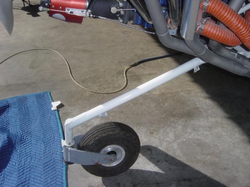 Matco axel land bearing tensioner installed on freshly painted nose gear leg.