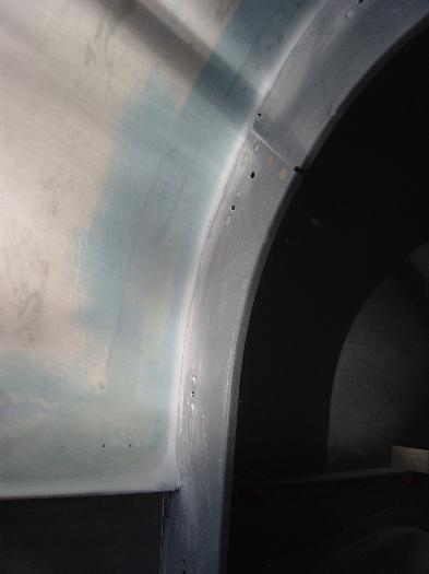 Aft Cabin rivet heads covered and sanded