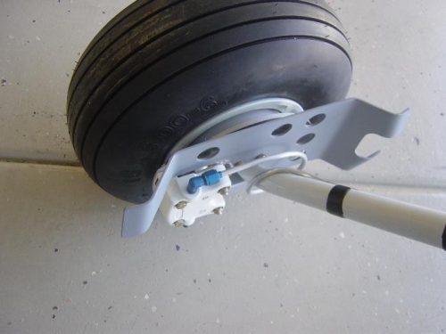 Left brake installed and connected to brake lline