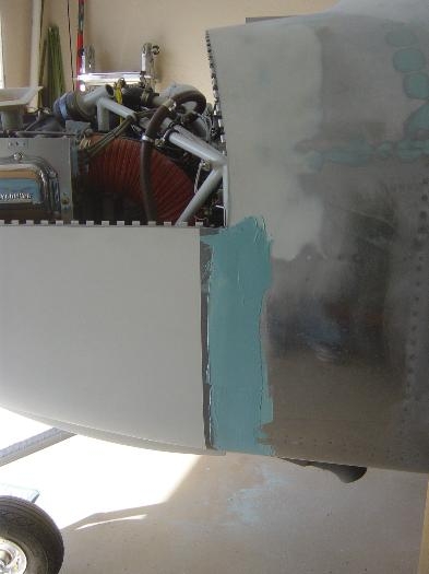 Filling fuse/firewall rivetlines and bringin flush w/ lower cowl