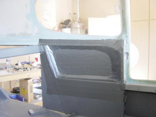 Duct Tape 'form/mold' for rear seat upholstery panel