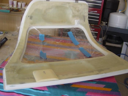 Foam block 'mold' for door latch cover