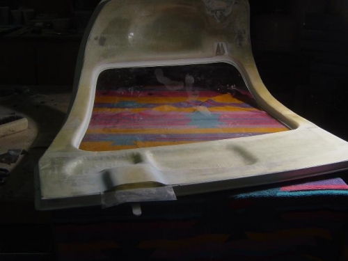 Door latch cover complete, and posts trimmed/sanded