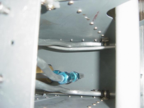 Kinked/marred right fuel line replaced