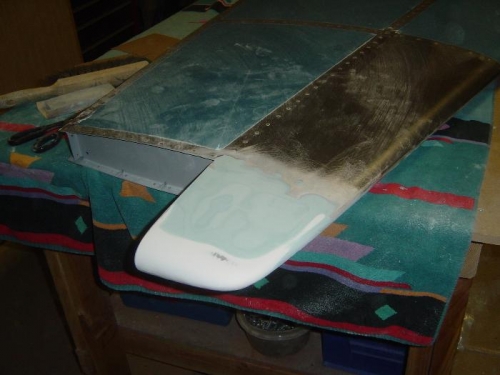 Prep Fiberglass Fairing in Vert Stab for paint.