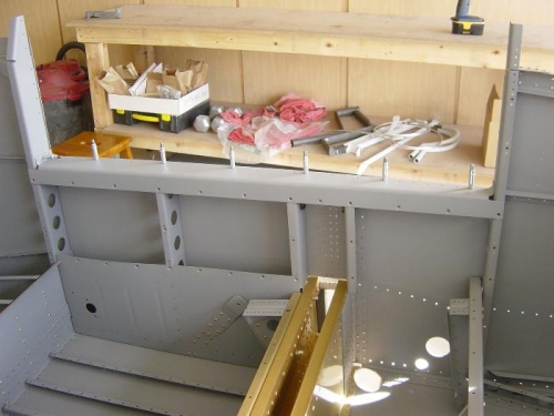 Left mid cabin deck clecoed