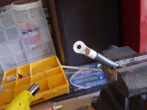 Terminal w/ 12 ga copper wire stuffed to make it tight