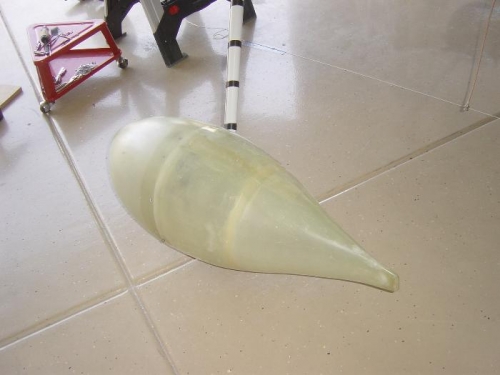 Left gear fairing installed