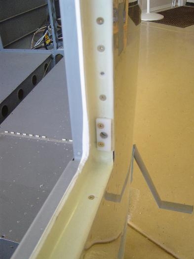 Door frame pin blocks.