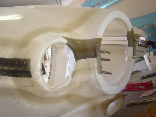 Everything clecoed so that the spinner ring is flush