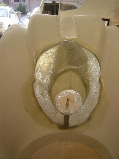 2 ply layup of 6 oz fiberglass applied.