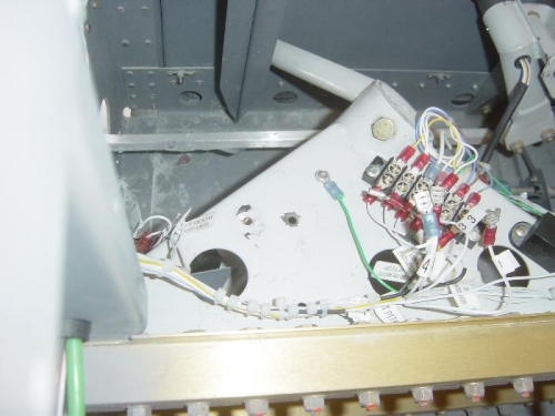 Work in process installation of mid seat rail supports.