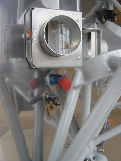 Fuel supply line (upper0 and purge return line (lower) with new positioning