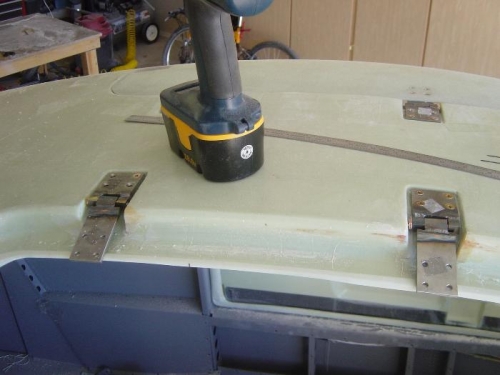 Left and right hinges mounted and squared