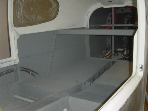 Aft portion of the cabin 'restored' and reprimed prior to paint.