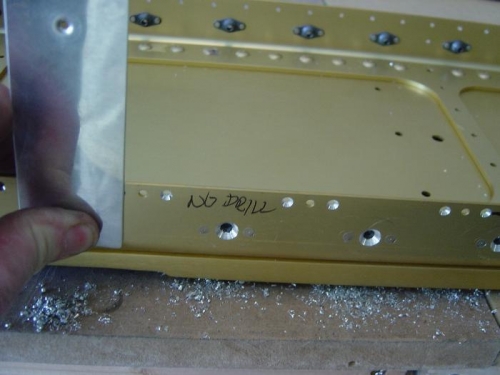 Make a #8 test dimple and countersink the screw holes