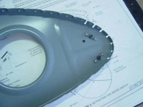 nutplates attached to Rib for stall warning attachment