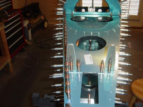 started drilling aft skin too early, stopped and waited until rest of skins drilled and clecoed