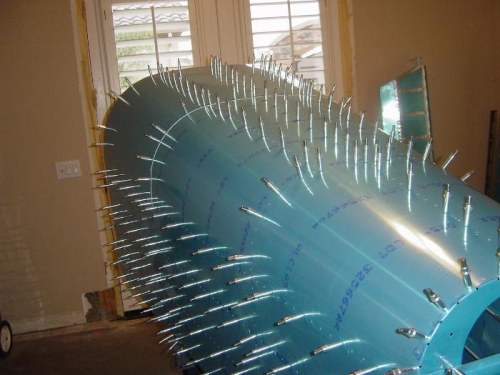 both top skins & stiffeners  drilled