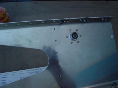 Shims and bedaring installed/riveted