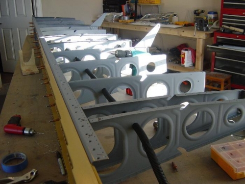 Conduit pulled through 14 of 15 ribs