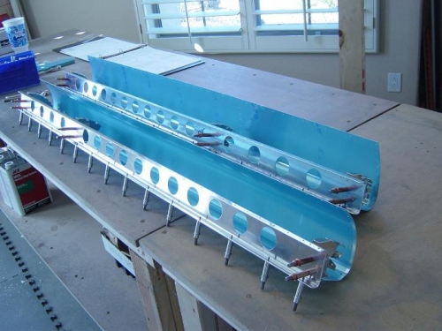 Nose ribs and doublers installed and D cell skin