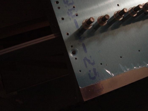 Dimple this single hole for #8 screw