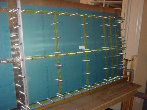 3.5 rivets loaded and taped ready for riveting.