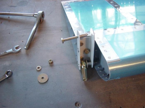 Attach bracket to  Right Aileron