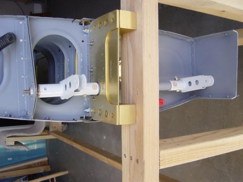 Right wing installed.