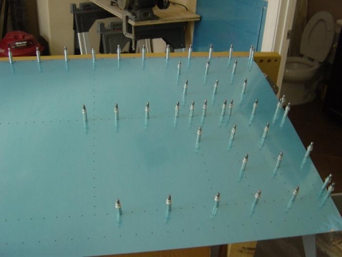 Left inboard top skin cleco