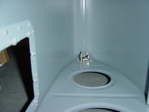 Interior view of stall warning switch mounted
