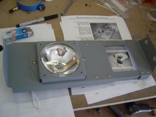 Here's the light mounting bracket ready for install