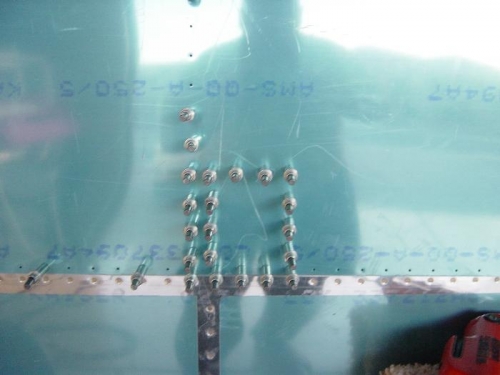 Match drilled the pitot bracket fo the skin from inside the wing