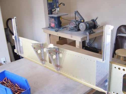 Mid seat rail brackets & L&R bulkheads  clecoed and drilled