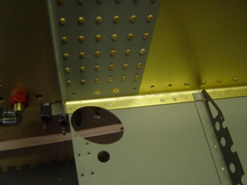 7 double flush rivets where landing gear brace goes.