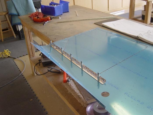 Left side skin baggage floor angle installed and match drilled