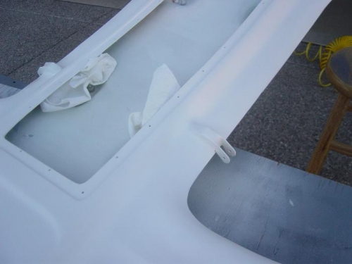 Gas Strut braces filled and sanded