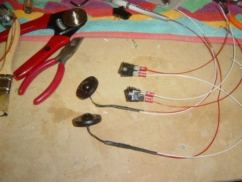 Forward LED lights and switches prepared for installation