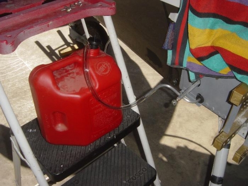 Testing fuel lines and fittings on bothe tanks (Left Shown)