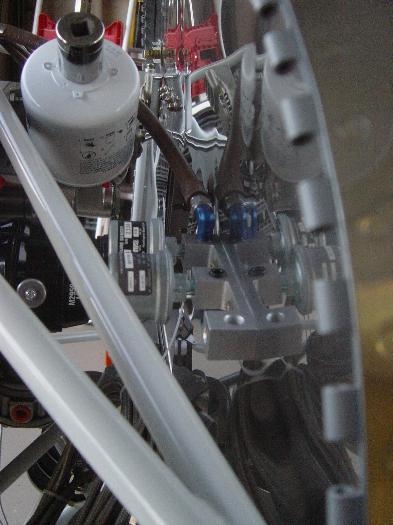 Oil and fuel pressure sensors mounted