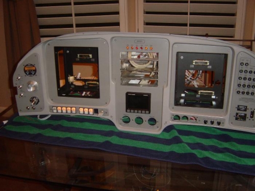 Rocker switches and clock lit & dimmed