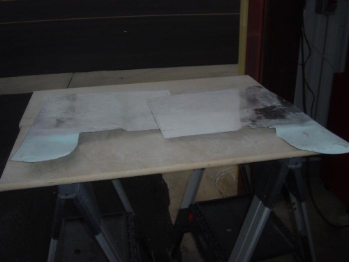 Fiiberglass parts countoured and blended to aluminum panels