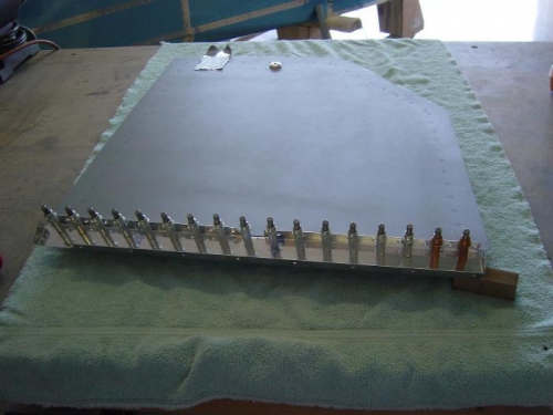 /hinge drilled, note bottome 2holes drilled for oops rivets.