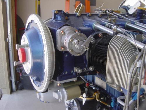 PCU 5000 prop governor and Sky Tec starter mounted